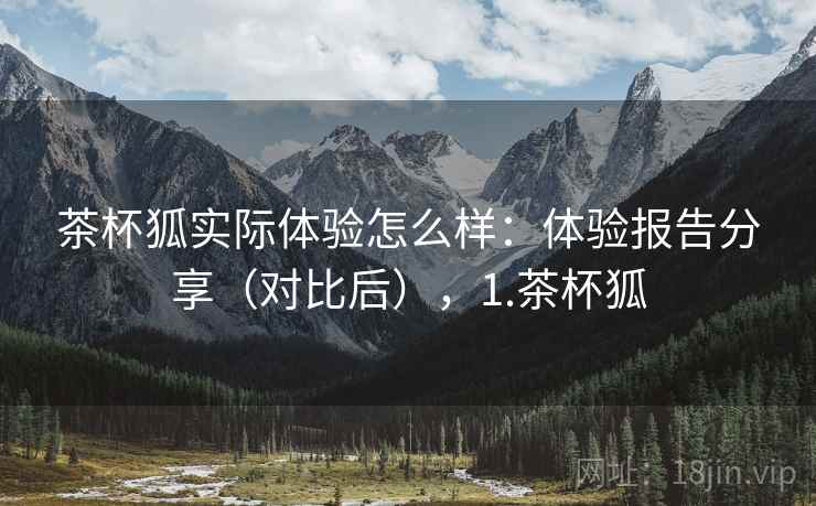 茶杯狐实际体验怎么样：体验报告分享（对比后），1.茶杯狐