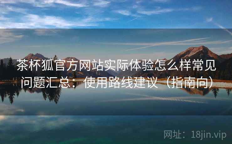 茶杯狐官方网站实际体验怎么样常见问题汇总：使用路线建议（指南向）