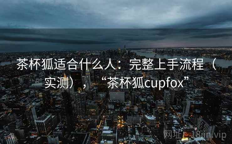 茶杯狐适合什么人：完整上手流程（实测），“茶杯狐cupfox”